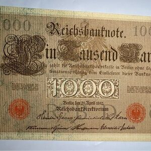 1910 German Reichsbanknote - set of 6